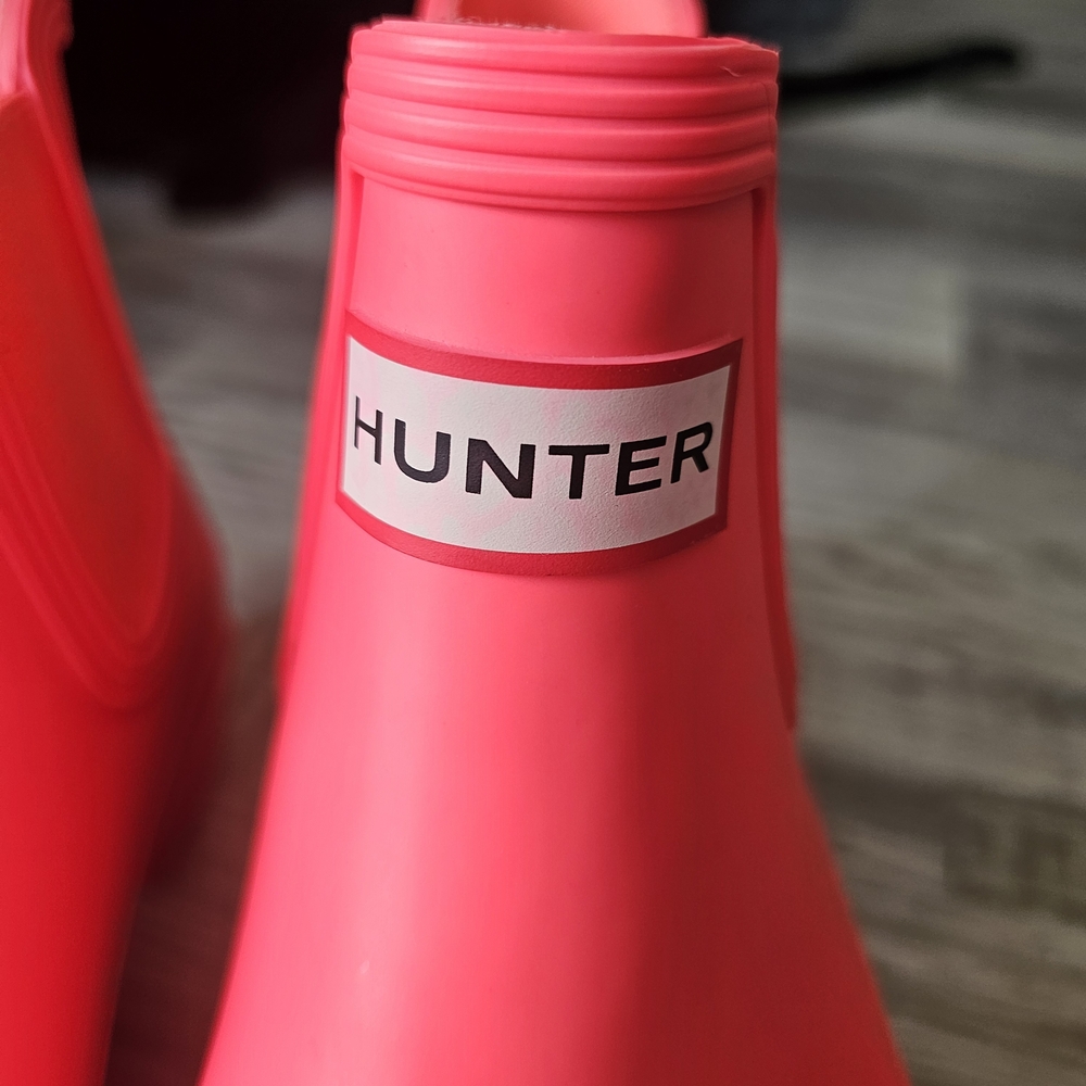 Hunter Womens Original Chelsea Rain Boots Coral Pink Size US 6 Waterproof - Picture 9 of 16